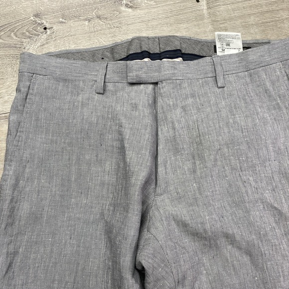 Banana Republic Suit Mens 40R 32x34 Gray Linen 2 Piece Slim Fit Summer Jacket - Picture 14 of 16